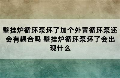 壁挂炉循环泵坏了加个外置循环泵还会有耦合吗 壁挂炉循环泵坏了会出现什么